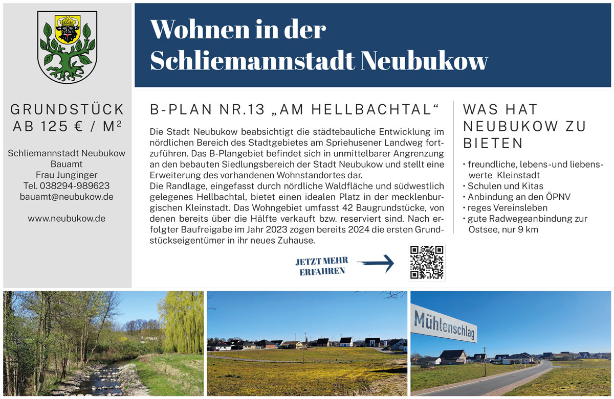 Wohnen in der Schliemannstadt Neubukow
